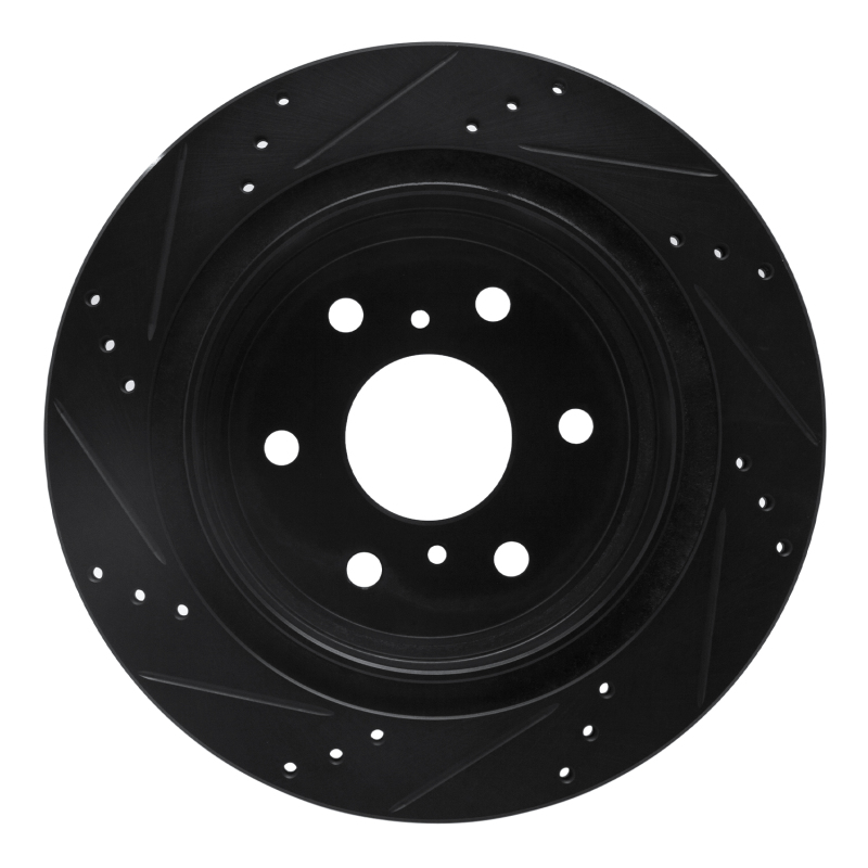 Ford F-250 Brake Rotor (1) - Front Right - R1 Concepts - Drilled & Slotted - Black - `97-`02